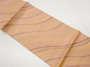 ふくれ織曲線模様織出し開き名古屋帯（額縁仕立て）